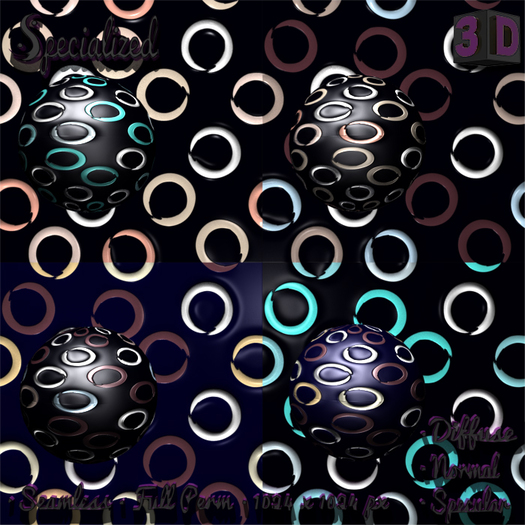 Specialized Textures Full Perms 3D Pack Multicolor circles