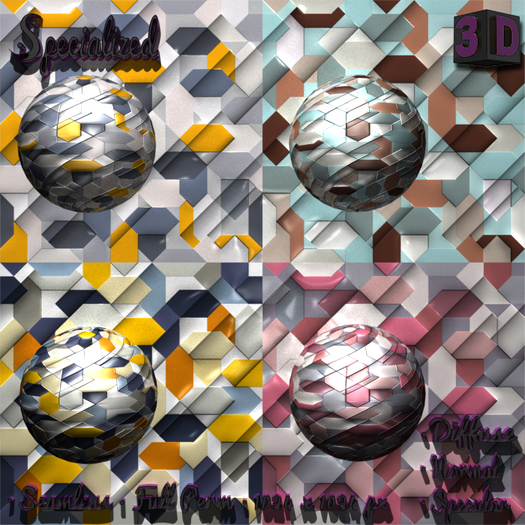 Specialized Textures Full Perms 3D Pack Multicolor geometric
