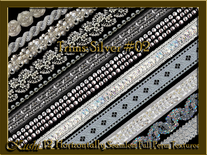 !Kushi! TrimsSILVER #02 Textures -WEAR TO UNPACK