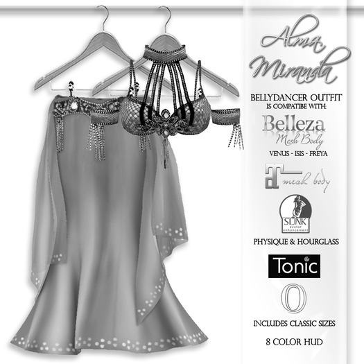 DEMO .: AlmaMiranda :. Belly Dancer Outfit with 8 Color HUD