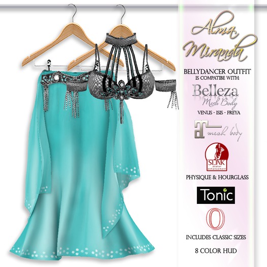 .: AlmaMiranda :. Belly Dancer Outfit with 8 Color HUD