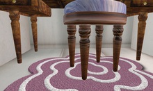 make up table stool with button rug