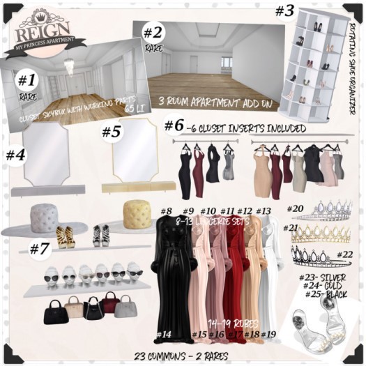REIGN.- PRINCESS SLIPPERS MAITREYA (GOLD) #24 [My Princess Apar
