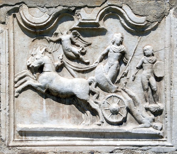 Roman Chariot Bas Relief