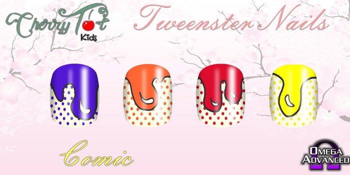 *Cherry Tot* Tweenster Comic Nails