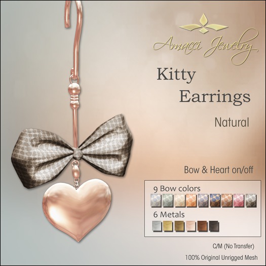 Amacci - Kitty Earrings (Natural)