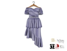 {amiable}Mesh Off sleeve Wrap Top & Ruffle Skirt Dress03