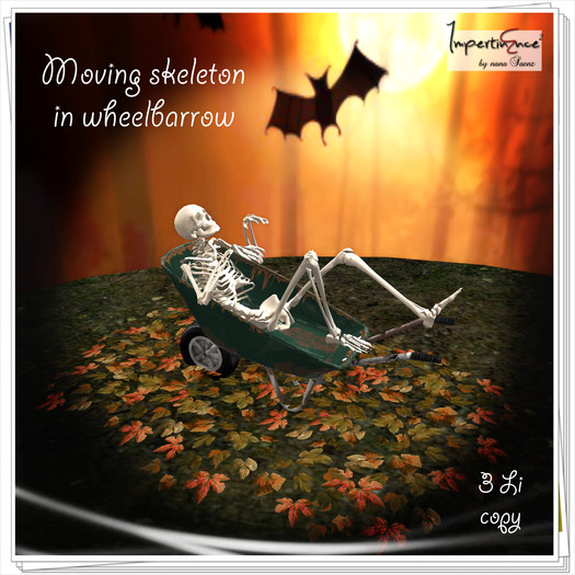 moving skeleton in a wheelbarrow