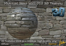 JU Medieval Stone Wall 015 3D Textures Full Perm
