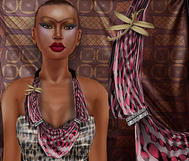 p.c; Dragon Fly Fabric Necklace