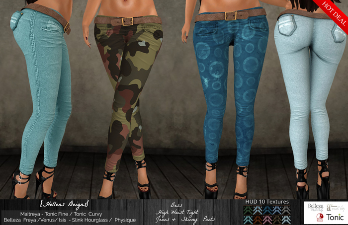 {Hellens} High Waist Tight Jeans & Skinny Pants Bess Maitreya Tonic Hourglass Physique Isis Venus Freya 002