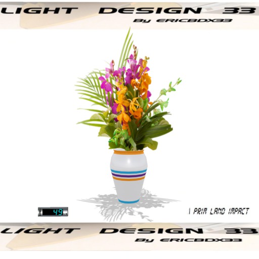 Flowers Arrangement 7 vase high color lines -Mesh-1Prim (Boxed)