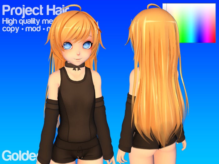 [Project Hair] Golden Sun (Rigged)