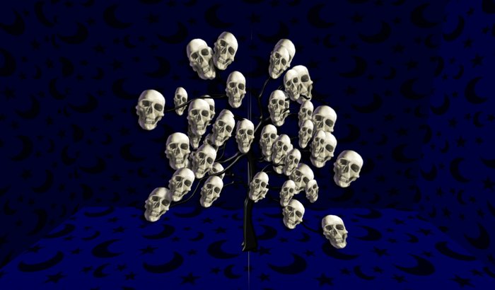 blinking skull tree big head