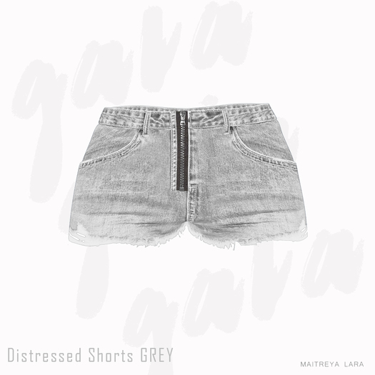 Gaia - Distressed Shorts GREY