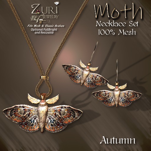 Zuri Rayna - Moth Necklace Set 100% Mesh *Autumn*
