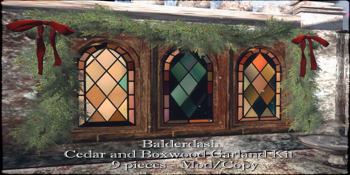 Balderdash - Boxwood & Cedar Garland Set c/m