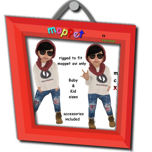 Moppet Grunge Post Stamp Set