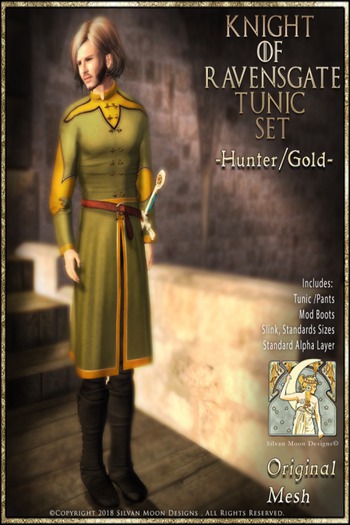 !!!SMD!!! Knight of Ravensgate Tunic Set-Hunter/Gold
