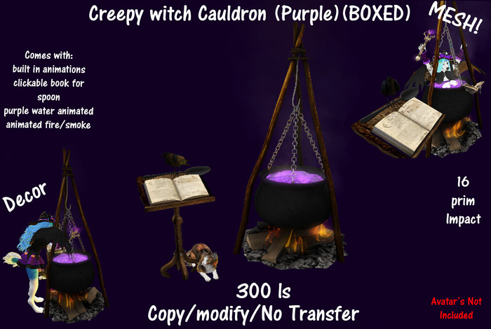 Creepy witch Cauldron (Purple)(BOXED)