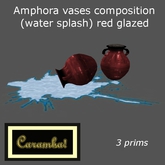 amphora vases composition (water splash) - red glazed