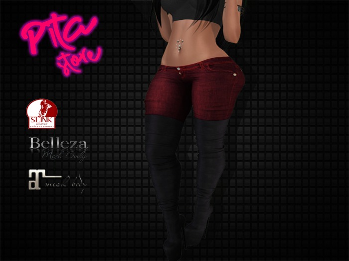 ::PITA:: Jeans Red + High Boots