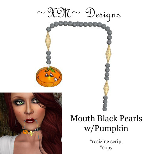 ~XM~ Mouth Black Pearls w/Pumpkin