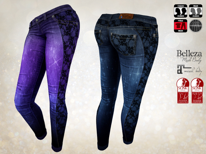 Purple Lace Cosmic Jeans (Wear to unpack)