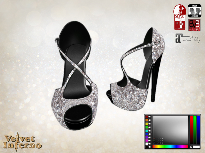 Silver Sparkle Color Change Slink Shoes