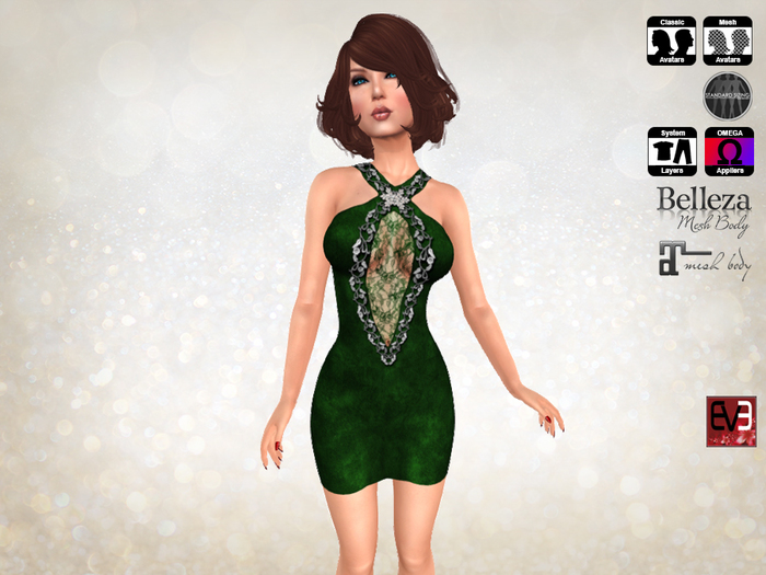 Snowflake Velvet Formal Green