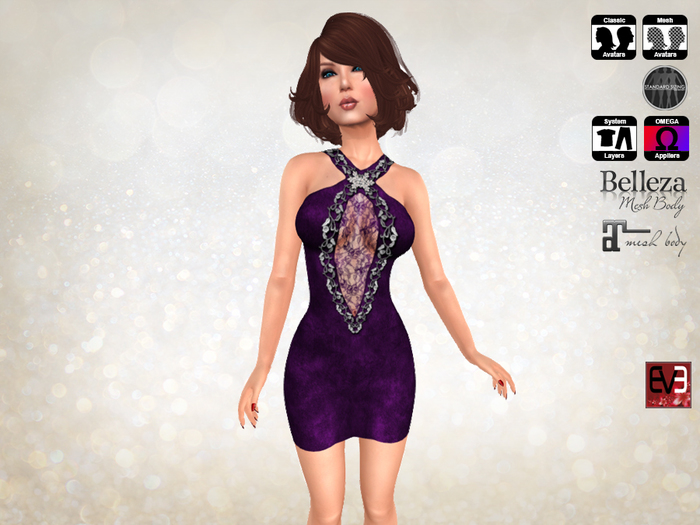 Snowflake Velvet Formal Purple