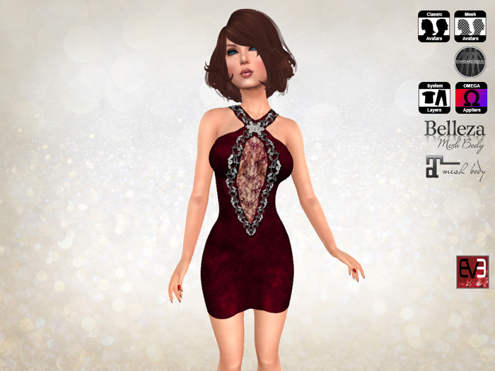 Snowflake Velvet Formal Red