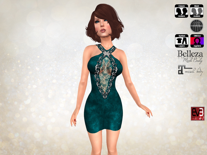 Snowflake Velvet Formal Teal