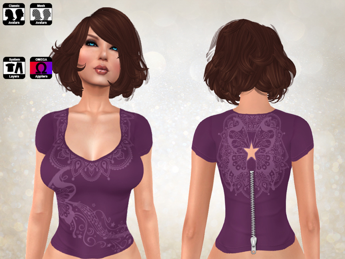 Zip Back Shirt Butterfly