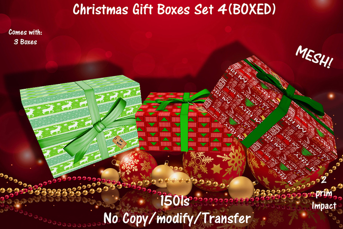 Christmas Gift Boxes Set 4(BOXED)