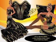 KIT 12 TGA FORMAL GOLD DRESS FULL PERMS TGA DESIGNER