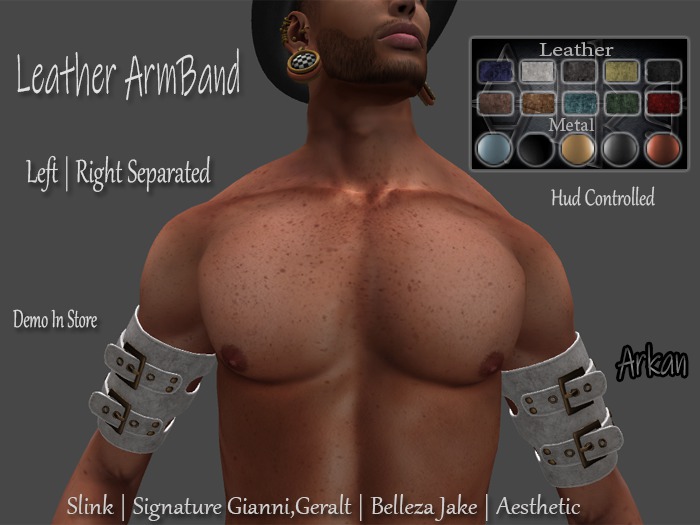 .::Arkan::. Leather Armband + Fitmesh