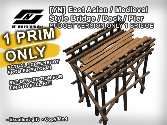 ![YN] Japanese / Medieval Wood Bridge Dock Wooden Pier