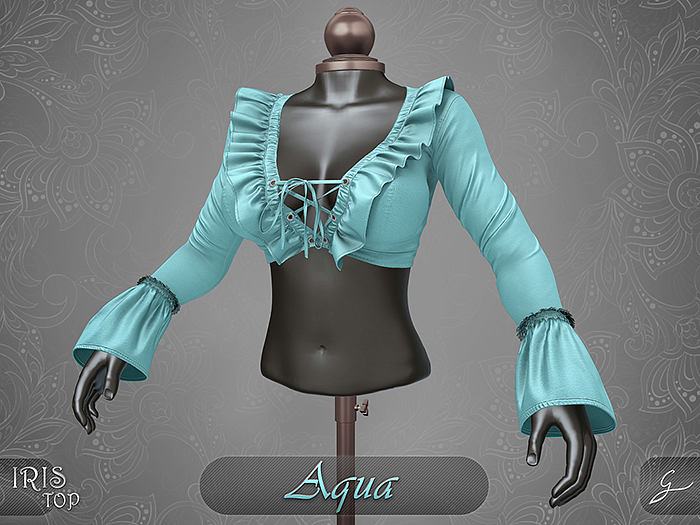 Gulabi [Iris] Top - Aqua