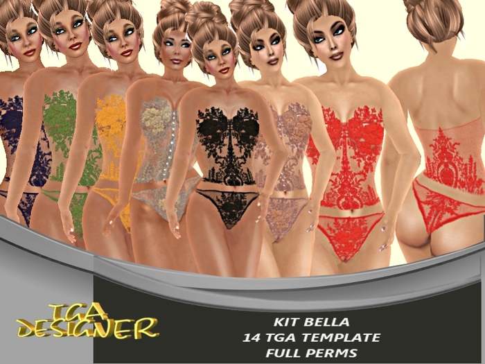 KIT BELLA LINGERIE TGA TEMPLATE FULL PERM TGA DESIGNER