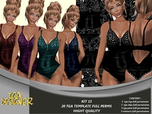 kit 15 GLITTER DRESS  TGA FULL PERMS TGA DESIGNER LIMITED SERIE 10 ONLY