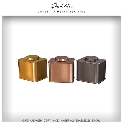 Dahlia - Concetta - Tea Tins - Metal 
