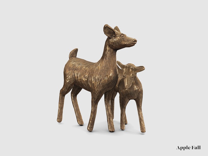 Apple Fall Woodland Deer - Brass