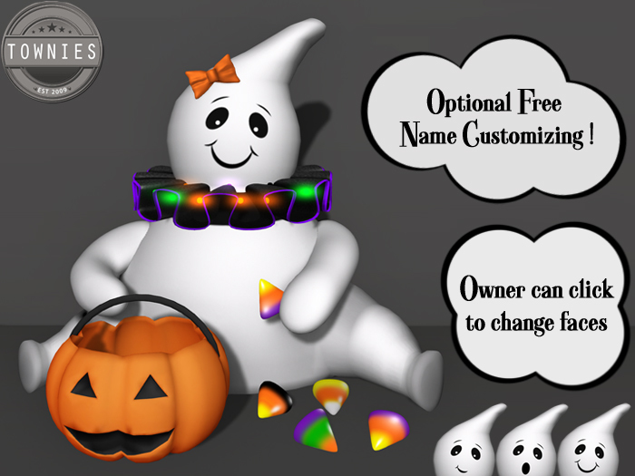 Townies Mesh Halloween Ghost 3 FREE NAMES-click 2 change face