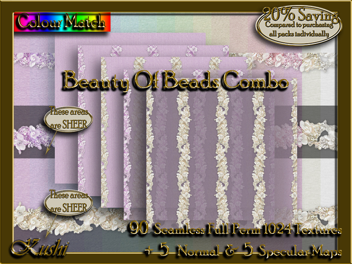 !Kushi! BeautyOfBeadsCombo Textures -WEAR TO UNPACK