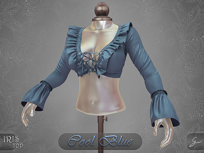 Gulabi [Iris] Top - Cool Blue