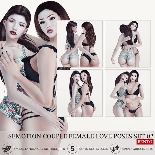 SEmotion Couple Female Bento Love Poses Set 02