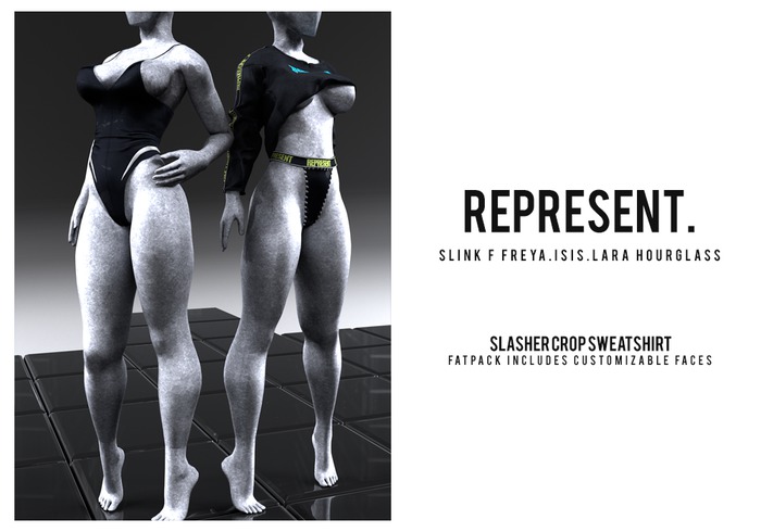 REPRESENT - Slasher Crop Sweatshirt  "Fatpack"