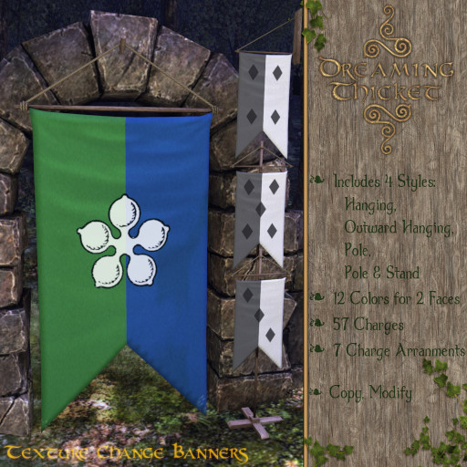 Dreaming Thicket - Banner Set - Swallowtail - Per Pale Pattern
