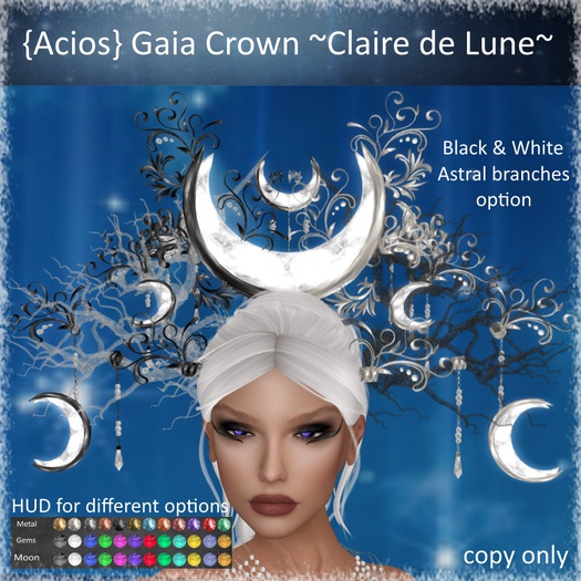Second Life Marketplace {Acios} Gaia Crown Claire de Lune